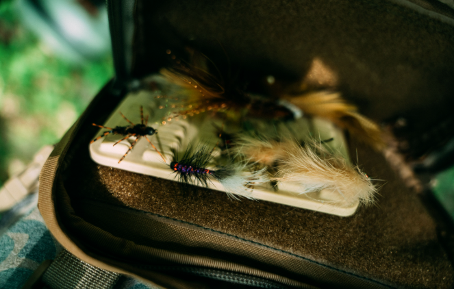 Fly fishing setup inside of Chest Rig